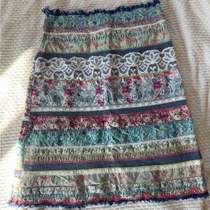 Floral Patchwork Skirt - Multicolor
